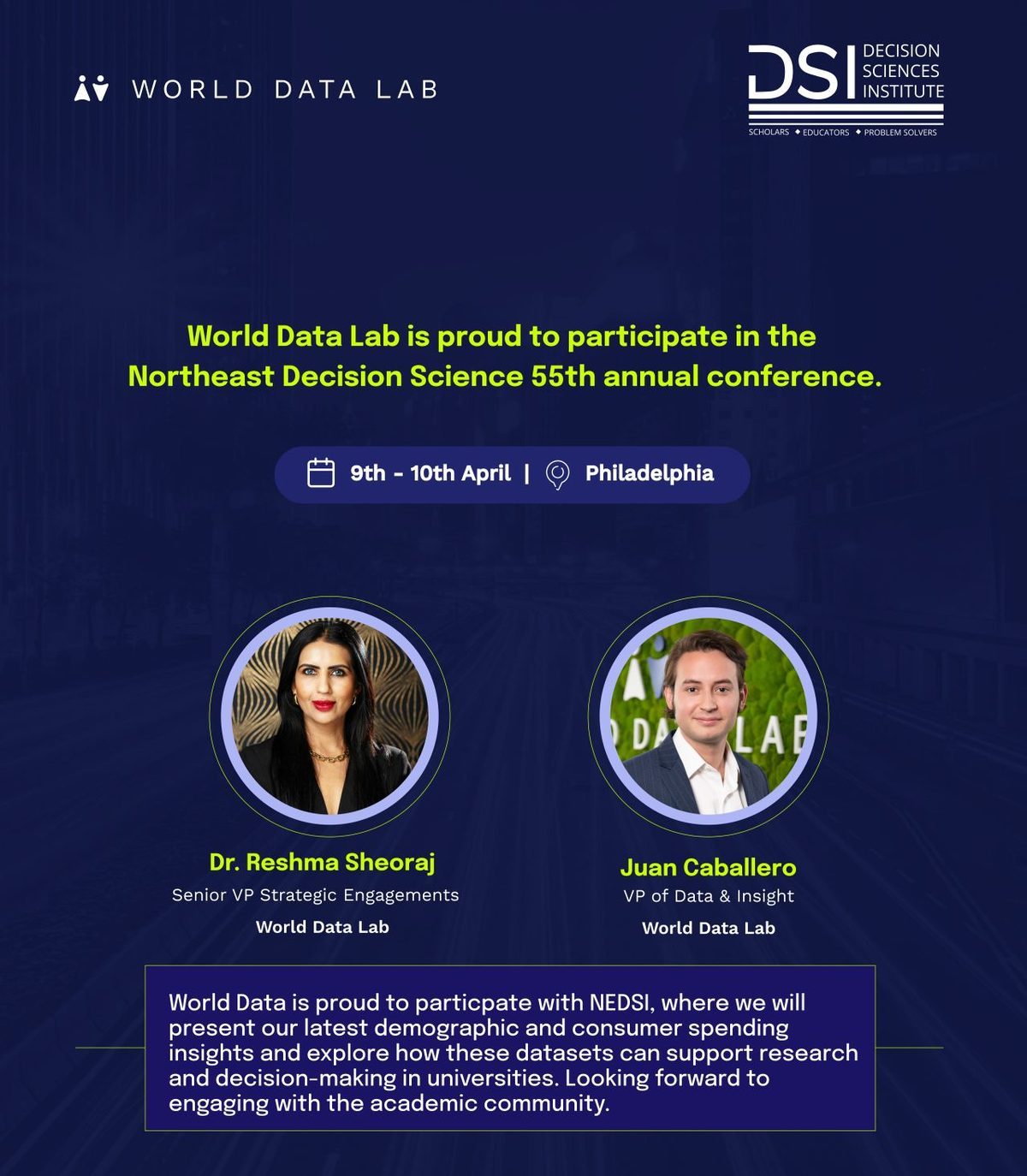 World Data Lab colleagues at NEDSI 2026